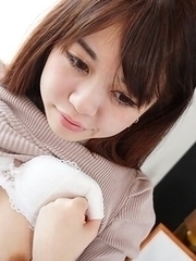 Cute and sexy Megumi Shinozaki is a baby sitter, and now a porn model